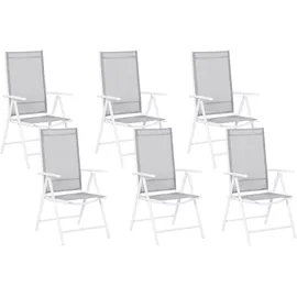 Beliani Catania Gartenstuhl 54 x 54 x 103 cm grau/weiß 6 St.