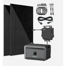 Vale Balkonkraftwerk Bifazial 900 W 800 W inkl. Growatt Noah 2,048 kWh Wechselrichter + 2 x 450 Wp Solarpanels
