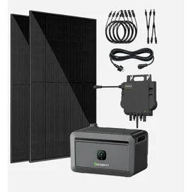 Vale Balkonkraftwerk Bifazial 900 W 800 W inkl. Growatt Noah 2,048 kWh Wechselrichter + 2 x 450 Wp Solarpanels