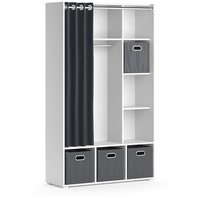 Vicco Kleiderschrank Luigi Weiß Faltbox 106 x 178.1 cm Mit Faltboxen (grau)