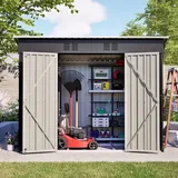 Gartenhaus Geräteschuppen Gerätehaus Metall Lagerschuppen 4,63m3 Schwarz mit Pultdach Fundament - Schwarz