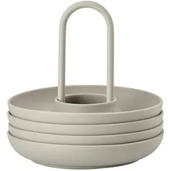 Zone Denmark - Singles Eierbecher mit Halter, mud (4er-Set)