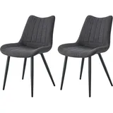 xonox.home Stuhl Lotta, anthrazit schwarz Webstoff B/H/T: ca. 53x86x59 cm – anthrazit, schwarz