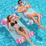 Luftmatratze Pool Xl, 2 Stück Wasserhängematte Erwachsene, 4 In 1 Luftmatratze Wasser Pool Zubehör Spaß, Aufblasbarer Hängematte Erwachsene