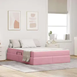 vidaXL Aufbewahrungsbett 140 x 200 cm Rosa