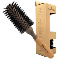 Regincós Rundbürste Cork Classic 660 Natural – Profi-Föhnbürste mit Korkgriff & Naturborsten für Volumen & Locken, 16x66mmmm