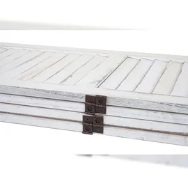 Mendler Paravent HWC-G30, Trennwand Sichtschutz Raumteiler, Shabby-Look 170x162cm ~ weiß
