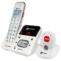 Geemarc schnurloses Seniorentelefon Seniorentelefon (Anrufbeantworter, inkl. Notrufsender) weiß