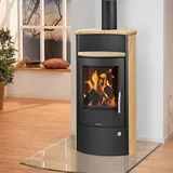 Oranier Pori 7 Stahl Schwarz/Abdeckplatte Sandstein