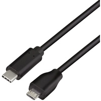 Logilink USB 2.0 C micro-USB Anschlusskabel, zum Laden von Geräten & Synchronisieren von Daten, Farbe: Schwarz,