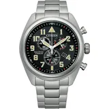 CITIZEN Herren Analog Quarz Uhr mit Titan Armband AT2480-81E, Schwarz