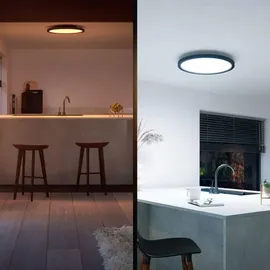 Philips Hue White Ambiance Aurelle Deckenleuchte sw + Dimmschalter • rund