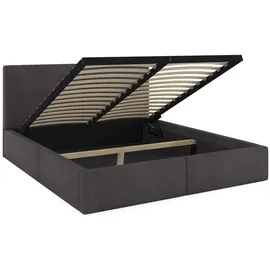 bms group sawomir pegza Interbeds Polsterbett 160x200cm Bett Doppelbett mit Stauraum mit Lattenrost Bettkasten Boxspringbett hydrophob gepolsterter Bettrahmen - Grau