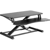 toboli Schreibtischaufsatz Steh-Sitz 80x40cm höhenverstellbar Tastaturablage, Monitor Erhöhung, Schwarz