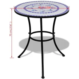 vidaXL Bistroset 3-tlg. blau/weiß