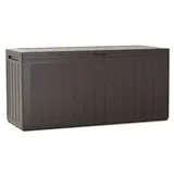 rg-vertrieb Gartenbox Boarde 280L Umbra – Auflagenbox Kunststoff, Gartentruhe für Kissen & Sitzauflagen, Kissenbox Abschließbar, Truhe für Garten & Balkon (116 x 44 x 55 cm)