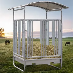 VOSS.farming Viereckraufe Basic, Futterraufe mit Sicherheitsfressgitter