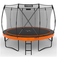 Kinetic Sports Trampolin Outdoor 366 cm 'Ultimate Pro' Ø Designed in Germany, Fiberglas Netzstangen, AirMAXX Technologie, Sunset Orange