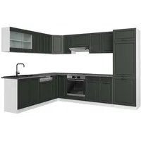 Vicco Eckküche, Anthrazit, Weiß, Holzwerkstoff, L-Form,Formgebogen, 287x81.6x60 cm, Küchen, Eckküchen, Eckküchen ohne Geräte