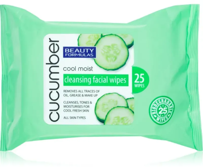 Beauty Formulas Cucumber Feuchttücher mit Gurkenextrakt 25 St.