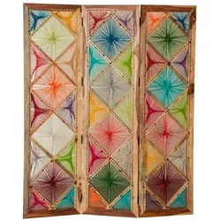 Paravent HOME AFFAIRE "Verbena", bunt (hellbraun, bunt), Stellwände, Breite 153 cm