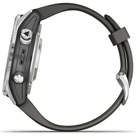 Garmin Fenix 7S Pro Solar BT 42 mm Edelstahlgehäuse silber Silikonarmband grau S