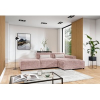 Fun Möbel Ecksofa Designersofa ROMY in Stoff Enjoy Me Rosa Ottomane Rechts