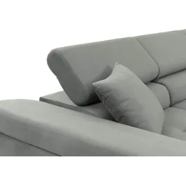 Mirjan24 Ecksofa Torezio Mini Cord mit Bettkasten und Schlaffunktion Einstellbare Kopfstützen, 280x170x70-90 cm (Farbe: Poso 100,