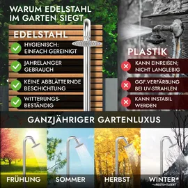 lawa living and lifestyle Gartendusche Edelstahl silber