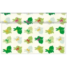 sovie HOME Tischläufer Ruby in Grün aus Linclass® Airlaid, 40 cm x 4,80 m, 1 Stück, - Hasen Frühling Ostern