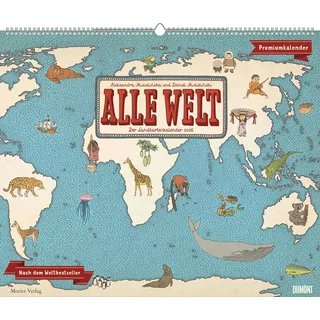 Neumann Alle Welt 2026 - Landkarten-Kalender von DUMONT- Kinder-Kalender -Querformat 60 x 50 cm