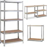 Qimu Bücherregal mit 5 Ebenen,hohes Bücherregal Standregal Bücherregal Lagerregal Metall DIY-Bücherregal,Wohnzimmerregal im Industrie-Design,für Wohnzimmer, Homeoffice,170 x 75 x 30 cm,Verzinkt