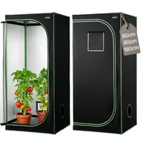 VEVOR Growzelt, 80x80x180 cm, Growbox 600D hochreflektierendes Mylar, Indoor-Pflanzenzelt mit Beobachtungsfenster, Bodenwanne & Reißverschluss, Gewächshaus Zuchtzelte für Obst, Blumen & Gemüse