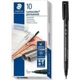 Staedtler 10 STAEDTLER Lumocolor Folienstifte schwarz 0,6 mm permanent