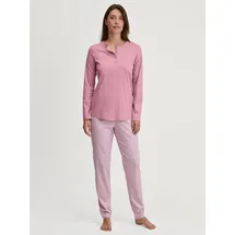 CALIDA Schlafanzug Striped Dreams (2 tlg) mit Kopfleiste, Interlock-Qualität, lange Ärmel lila S (40/42)