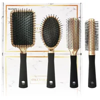 luxuskollektion 4-teiliges Professionelles Haarbürsten-Set Gold Flexibel für Männer