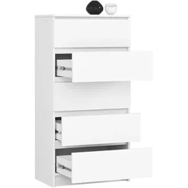 akord furniture factory AKORD K60 Weiß 60 cm, 5 Schubladen B60 x H121 x T40 cm - Sideboards, Highboards