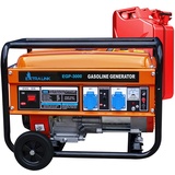 EXTRALINK EGP-3000 Stromgenerator Benzin Stromerzeuger 3kW 1F Generator 3000W Tankihalt 15L Überlastschutzsystem Überlastschutz Easy-Start 2x AC 230V Notstromagreggat Camping Outdoor