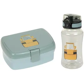 Lässig Brotdose & Trinkflasche Set - Lunch Set mit Lunchbox und Trinkflasche (460 ml)/Tiny Drivers Excavator
