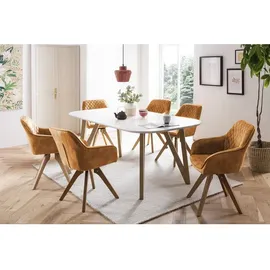 SalesFever Essgruppe, 5-teilig, 1 Tisch + 4 Stühle - goldfarben