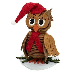 Filz-Bausatz "Weihnachtseule", braun-rot