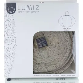 lumiz Lampion Kunststoff Ø 40/H27 cm Solar LED braun