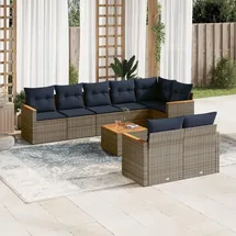 vidaXL Gartensofa-Set 9-tlg. grau