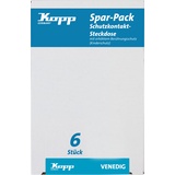 Kopp 924129056 Venedig Schutzkontakt-Steckdosen, 6 -er Spar-Pack