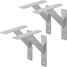 ML-Design 4 Stück Regalhalterung 180 x 180 mm Silber Aluminium Schwebende