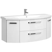 Lomadox Badezimmer 120cm Waschtisch Fes-4010-66 mit Unterschrank & Keramikbecken in weiß glänzend - B/h/t: 121/54/48cm