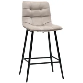 miliboo Design-Barhocker taupefarbener Samt H65 cm (2er-Set) MAXWELL