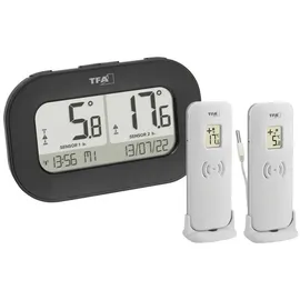 TFA DOUBLE-CHECK Funk-Thermometer digital Schwarz 30.3073.01