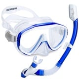 DIZOKIZO Schnorchelset Erwachsene Schnorchelmaske Panoramablick Anti-Leck Anti-Fog Verstellbare Bänder Tauchmaske für Scuba Schwimmen Tauchen