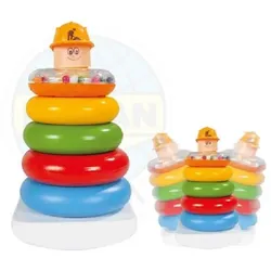 Pilsan bunter Stapelturm 03267, Stapelspaß, 5 bunte Ringe, Stapelpyramide